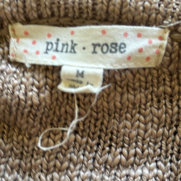 Pink Rose Women’s Knit Sweater Lace Shoulder Detail Size M - Picture 6 of 9